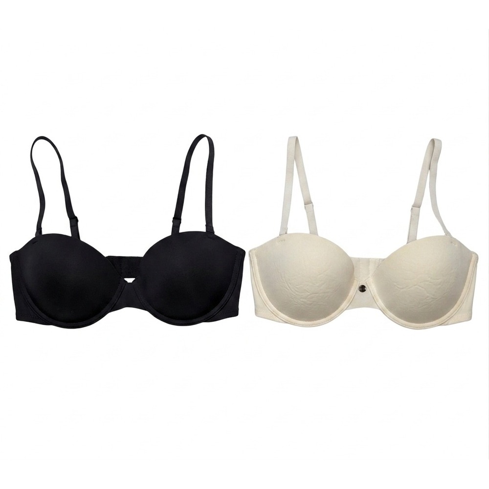 Lucky Brand Bra 2 Pack Black White Underwire Adjustable Straps - 36C